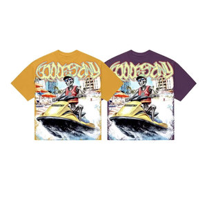 Customized Men's Short Sleeve <b>T</b>-<b>Shirt</b> Regular Fit O-Neck Street Style Printed Jersey Cotton <b>Skeleton</b> Jet Ski Design - Product Image 6