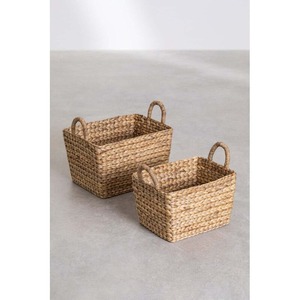 Panier de rangement en jacinthe d'eau naturelle - Product Image 2