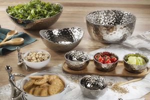 Tazón Ovalado de Porcelana con Recubrimiento de Titanio Millennium, Tazón Decorativo Plateado para Servir en la Mesa - Product Image 3