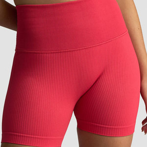 Shorts de Material Acanalado para Mujer, Ropa Deportiva de Nueva Llegada, Bolsillo en la Cintura, Cintura Alta, Spandex, Ropa Deportiva para Exteriores - Product Image 3