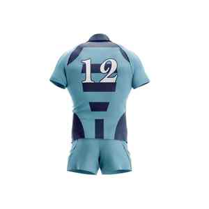 Ensemble maillot et short personnalisés imprimés par sublimation, haute élasticité, résistant aux déchirures, uniforme de rugby pour matchs intenses - Product Image 2