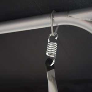 Banc balançoire d'extérieur noir pour 3 personnes avec support et auvent réglable pour jardin ou terrasse au bord de la piscine - Product Image 6