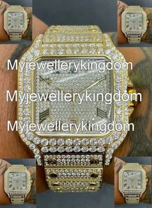 Montre mécanique de luxe carrée dorée pour homme, avec cadran serti de diamants Moissanite VVS, résistante à l'eau 10 bars, bracelet en acier inoxydable - Product Image 4