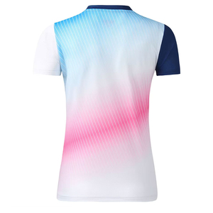 ชุดเสื้อแบดมินตันแบบยูนิเซ็กซ์สั่งทำพิเศษ สีไล่ระดับแบบซับลิเมชั่น คอวี แขนสั้น ระบายเหงื่อได้ดี ชุดเทนนิสสำหรับผู้ใหญ่ - Product Image 3