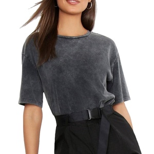 เสื้อยืดคอกลมสีดำซีดจางพิมพ์ลายไซส์พิเศษสำหรับฟิตเนสฟิตเนสเสื้อสีดำซีดจางแบบ2025 - Product Image 1