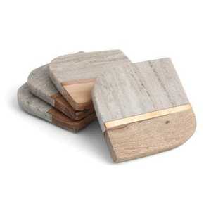 Meilleures ventes : Ensemble de supports pour sous-verres en bois de manguier et résine époxy, style bohème écologique, design rivière, diamètre, art indien exotique - Product Image 2