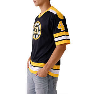 เสื้อฟุตบอลอเมริกันตาข่ายสีเหลืองดำสำหรับผู้ชาย แบบกำหนดเองได้ น้ำหนักเบา ผลิตจากโพลีเอสเตอร์ คอวี ชุดกีฬา ลายทางแบบกำหนดเอง ชุดฟุตบอล - Product Image 3