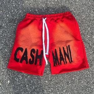 กางเกงขาสั้นครอปสำหรับผู้ชายผ้าคอตตอน100% วินเทจผ้าย่นซีดกรดแสงแดดออกแบบได้เองเทอร์รี่ฝรั่งเศสฤดูร้อน - Product Image 1