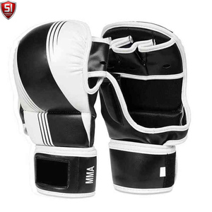 Gants de Sparring MMA en Cuir PU Premium, Gants d'Entraînement à Doigts Ouverts, Sangle de Poignet Réglable, Fermeture Auto-agrippante, Arts Martiaux, Boxe - Product Image 1