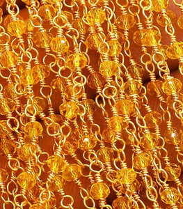 Yellow Beaded <b>Necklace</b> Layered Gold Chain Faceted Crystal Multi Strand Boho <b>Statement</b> Jewelry Wholesale Bulk - Product Image 4
