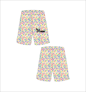 Ferocious Clothing Short de bain pour homme à pois colorés, taille mi-haute élastique, décontracté - Product Image 1