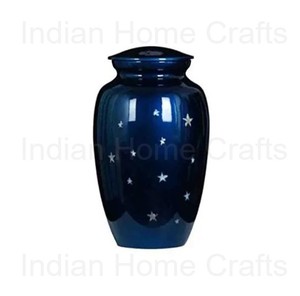 Urna Funeraria de Metal Esmaltado Azul para Bebés con Jarrón Conmemorativo Costero para Mesa, para Bautizo - Artesanía India - Product Image 2