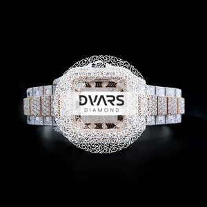 Reloj de Lujo con Diamantes, Cuadrado, Oro Rosa, de Alta Calidad, Movimiento de Cuarzo de Precisión, Unisex, Casual, para Salir de Noche - Product Image 1