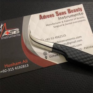 Pinzas para Pestañas de Acero Inoxidable Japonés Sostenible al por Mayor, Negras Mate con Punta, Pinzas para Extensión de Pestañas de Marca Privada - Product Image 4