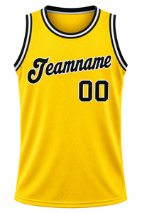 Maillot de basket-ball jaune personnalisé, impression sublimée du nom de l'équipe, maille respirante, sans manches, unisexe, adulte, coupe régulière - Product Image 4