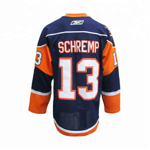 Maillot de hockey sur glace pour homme avec logo brodé New York, en tissu sergé, personnalisable avec le nom de l'équipe, à prix compétitif - Product Image 3