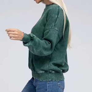 Sweat-shirt vintage pour femme, col rond, coupe ample, manches longues, style streetwear décontracté, haut basique - Product Image 4