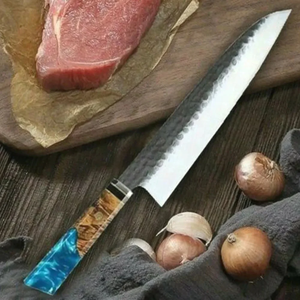 Couteau de chef artisanal en acier carbone LEGACY BLADES, couteau de cuisine professionnel, manche en bois, fournisseur OEM - Product Image 6