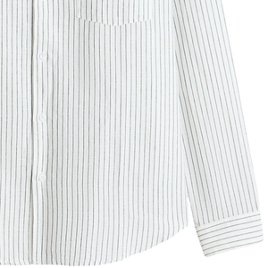 Camisa de Manga Larga para Hombre, Corte Holgado, Casual, con Botones al Frente, Cuello Tejido, Bolsillo en el Pecho, Personalizable OEM ODM, Ropa al por Mayor - Product Image 6