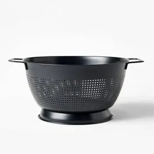 <b>Heavy</b> <b>duty</b> dishwasher <b>safe</b> stainless steel metal colander strainer for rinsing pasta vegetables rice fruits in the kitchen - Product Image 1