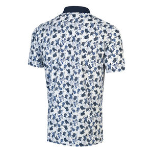 Polo de Golf de Manga Corta con Estampado Floral Azul Marino para Hombre de Alto Rendimiento, Camisa Polo Casual con Cuello de Botones - Product Image 2