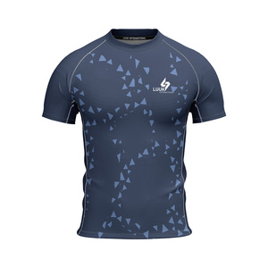 Customized Printed Breathable Anti Bacterial Regular Fit Athletic Training Gym Top Quick Dry Short Sleeve 100% <b>Polyester</b> <b>Shirt</b> - Product Image 5