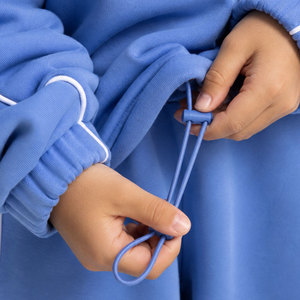Survêtement personnalisé pour enfants bleu azur OEM ODM, ensemble sweat à capuche et pantalon de jogging en polaire pour garçons, survêtement streetwear pour enfants - Product Image 6