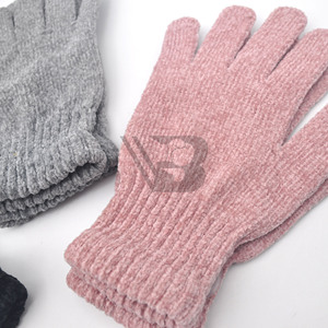 Wholesale Knit Warm Winter Women Plush Fancy Cool Long Half Fingerless Work Special <b>Gloves</b> With Flip and Small Button - Product Image 3