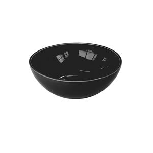 Bol en céramique noire inclinable bols en céramique plaqués cratère assiettes avec personnalisation ustensiles de cuisine et vaisselle faits à la main finis brillants - Product Image 1