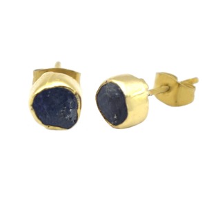 Garnet And Aquamarne Stud <b>Earring</b> - Product Image 1