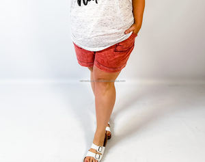 Shorts personnalisés pour hommes Shorts en éponge française Shorts en coton lourd Streetwear Vintage en détresse Sun Faded Acid Wash Shorts pour hommes - Product Image 4