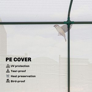Mini Invernadero Portátil de 78.7'' x 29.5'' x 74'' Blanco con Puerta Enrollable y 2 Ventanas de Malla, Cubierta de PE para Cultivo en Interiores - Product Image 5