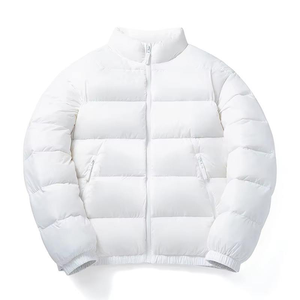 Veste d'hiver chaude matelassée en gros pour homme, coupe régulière, couleur unie, en polyester, avec fermeture éclair, pour l'extérieur - Product Image 3