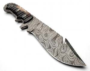 Handcrafted Patterned Steel Multi-Feature Utility <b>Craft</b> <b>Tool</b> Horn & Bone Handle Executive Display Piece - Product Image 3