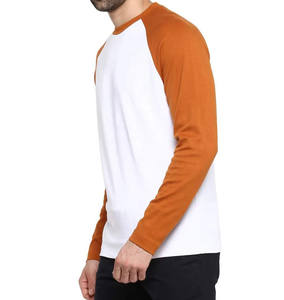 Camiseta de algodón personalizada al por mayor, cuello redondo, manga larga, manga raglán, fabricante, suministro, camisetas para hombre - Product Image 4