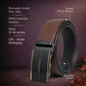 Ceinture en cuir de vachette classique et personnalisée pour homme, modèle 2026, très vendue – Luxe, ajustable, boucle à verrouillage automatique, étanche, idéale pour costume d'affaires - Product Image 3