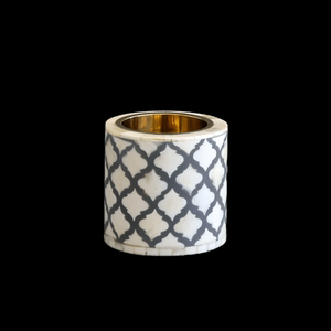 Support de bougie classique en os incrusté pour restaurants, couleur violette, motif feuille, plateau en os incrusté - Product Image 5