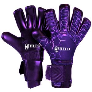 Gants de gardien de but de football à nouvelle conception, avec impression en silicone sur le dos et contact en Letax sur la paume avant, sangle élastique intégrée, vente chaude - Product Image 2