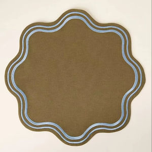 Manteles individuales Bearfit hechos a mano, bordados, 100% algodón, lona orgánica, ecológicos, estilo europeo - Product Image 1