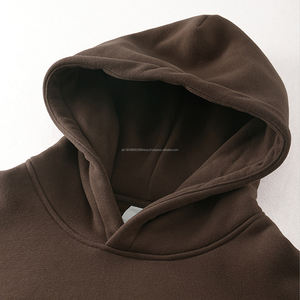 Haute qualité coton français éponge broderie bouffée impression sweats à capuche surdimensionnés hommes unisexe culture poids lourd personnalisé hommes sweats à capuche - Product Image 2