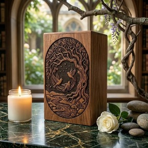 Tree Life Eco-Friendly Wooden Cremation Urn <b>for</b> Human Pet Baby <b>Ashes</b> Engraved Indian Rosewood Memorial <b>Box</b> Creation India Craft - Product Image 5