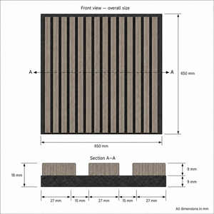 Panneau acoustique minimaliste en MDF avec isolation phonique pour la décoration murale de bureau à domicile, panneau mural en bois - Product Image 2