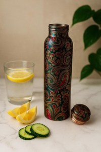 Botella de Agua de Cobre Esmaltada con Estampado, la Más Vendida, el Mejor Regalo, a Prueba de Fugas, con Revestimiento de Esmalte, Alta Capacidad Térmica, Botella de Cobre Oriental - Product Image 6