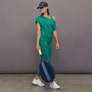 Sweat-shirt tricoté ample à col rond et manches courtes pour femme, épaules dénudées, respirant, grande taille, imprimé, hiver, coupe oversize - Product Image 2