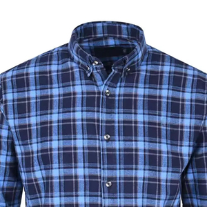 Premium Men's Blue <b>Plaid</b> Flannel Long Sleeve Casual <b>Shirt</b> Button Down Collar Full Sleeve Spring Wear Formal <b>Shirt</b> OEM - Product Image 4