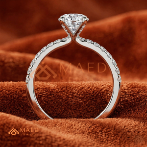 925 Sterling <b>Silver</b> Oval Cut Moissanite/Diamond Engagement <b>Ring</b> for Women, Full Pave Diamond Band <b>Solitaire</b> <b>Ring</b> - Product Image 3