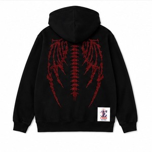 Sudadera con Capucha de Alta Calidad para Hombre, con Pedrería, 100% Algodón, Tejido Suave de Invierno, Construcción Duradera, Detalle de Cristal Brillante, Estilo Urbano Moderno - Product Image 6