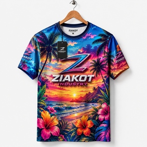 เสื้อยืด ZIAKOT รุ่นใหม่ ออกแบบเองได้ สำหรับผู้ชาย สีขาว-แดง ลายธงชาติอเมริกา 3 มิติ คุณภาพสูง - Product Image 4