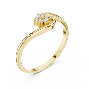 แหวนเพชรทรงกลมมินิมอลสำหรับผู้หญิง ทองคำแท้ 14k เหมาะสำหรับเป็นของขวัญ งานหมั้น วันครบรอบแต่งงาน - Product Image 1