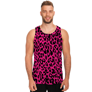 Débardeur pour homme grande taille, imprimé léopard violet et noir, en tissu de coton doux, sans manches, style décontracté, été, design personnalisé - Product Image 1